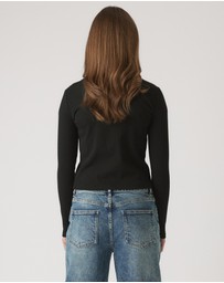 Decjuba Kids - Riley Rib Long Sleeve Tee - Teens