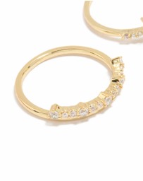 Lovisa - Gold Plated Cubic Zirconia Butterfly & Pointed Rings 3-Pack