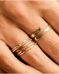 Elli Jewelry - Ring I AM ENOUGH 925 Sterling Silver Gold-plated