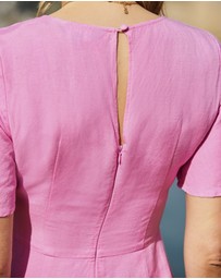 Sosandar - Linen Blend Wrap Dress