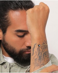 Kuzzoi - ICONIC EXCLUSIVE - Bracelet Nylon Khaki Evil Eye Glass Bead