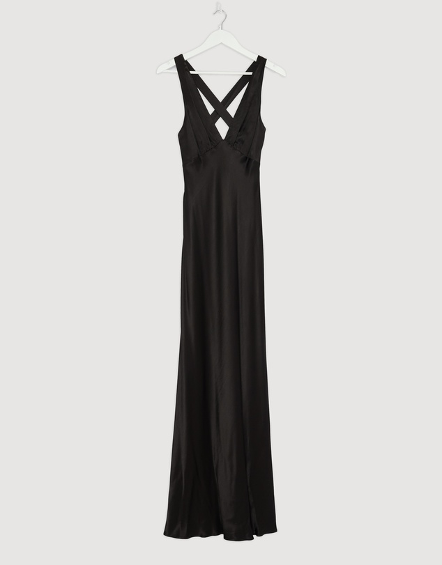 Revibe - Repaired Shona Joy La Lune Plunged Cross Back Maxi Dress - AU 6