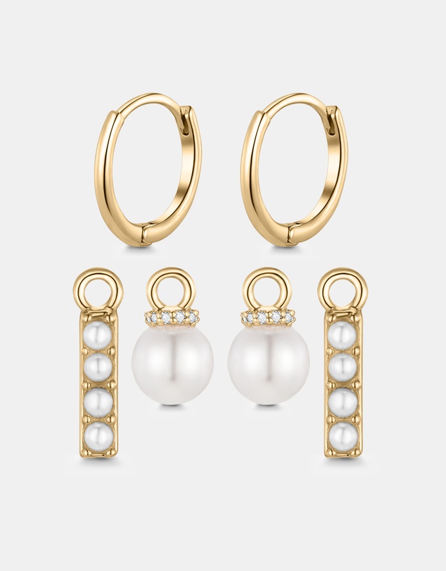 Mestige - Pearl Essence Connection Earrings - 18K Gold Plated