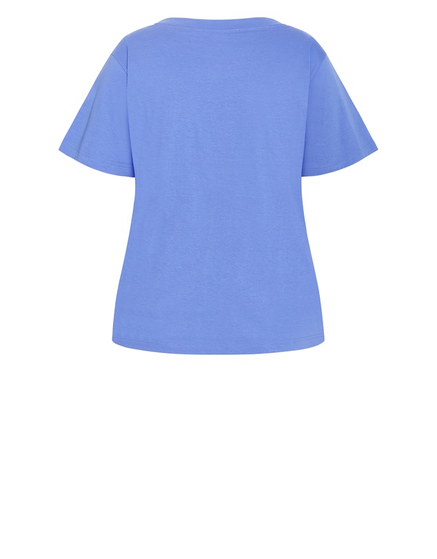 City Chic - Plus size Oversized Crew Neck Tee - cornflower