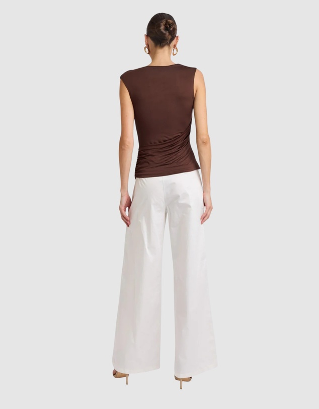 Honey and Beau - Lorena Asymmetrical Jersey Top