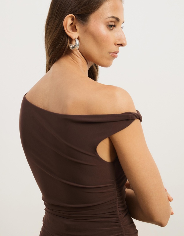 Atmos&Here - Freya Mesh Off Shoulder Twist Top