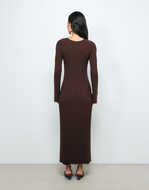 AERE - Indi Accordian Pleated Organic Knit Dress