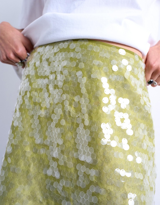 TOPSHOP - Sequin A-Line Mini Skirt