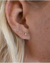 Luna Rae - Solid Gold - Mini Half Sphere Studs