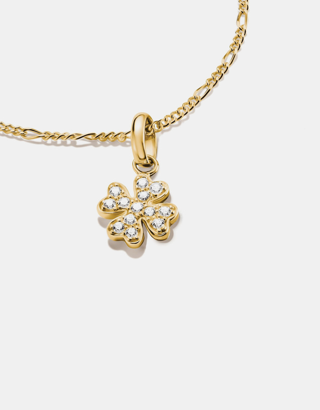 THOMAS SABO - Gold-Plated Four-Leaf Clover Charm with White Zirconia