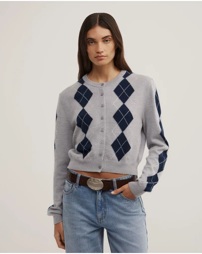 Witchery - Argyle Cropped Cardigan