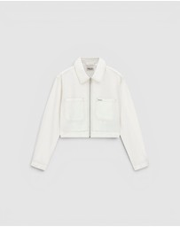 GUESS Jeans - GUESS JEANS Cropped Zipped Trucker Jacket