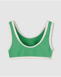 Zulu & Zephyr Mini - Mini Stripe Rib Scoop Bikini Top - Kids