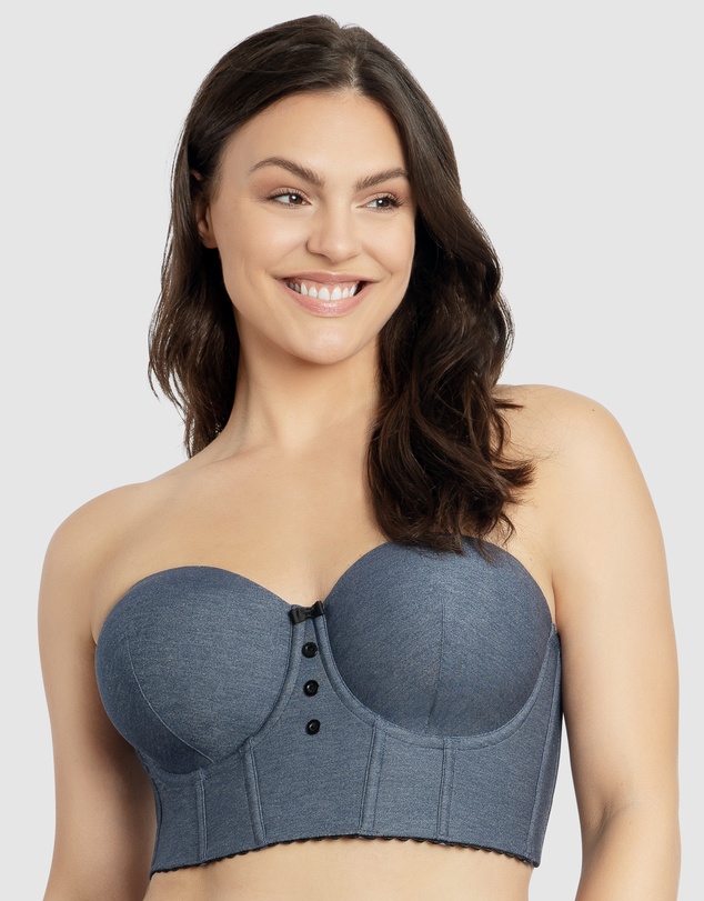 Parfait - Dolly Wired Denim Longline Bustier Bra