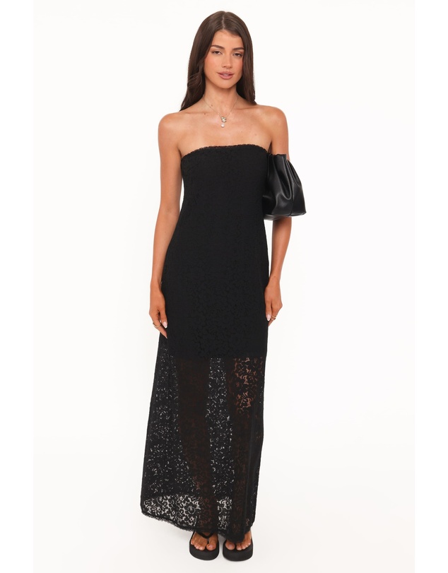 Petal & Pup - Sienna Strapless Maxi Dress - Black Lace