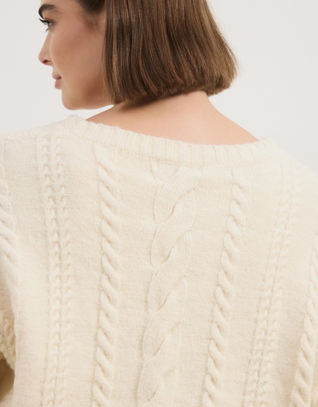 Atmos&Here Curvy - Drew Oversized Textured Cable Knit Jumper