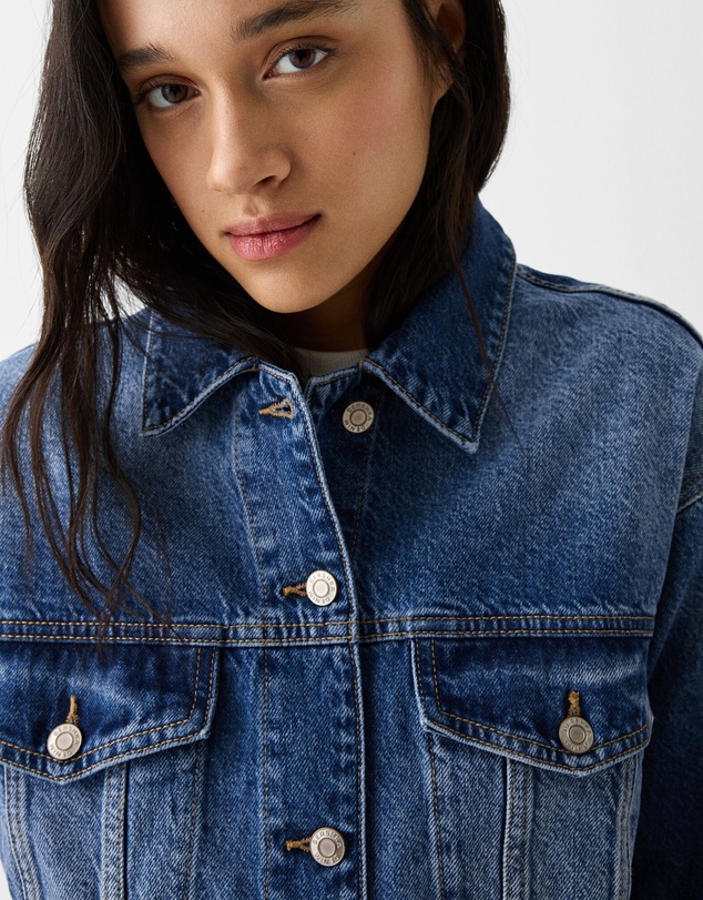 Bershka - Cropped Denim Jacket