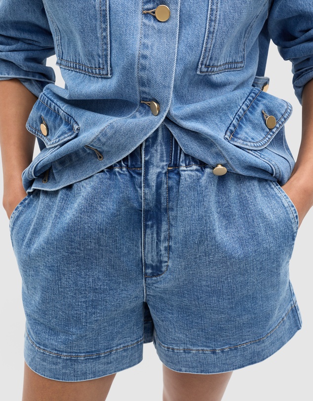 Seed Heritage - Core Denim Gathered Short