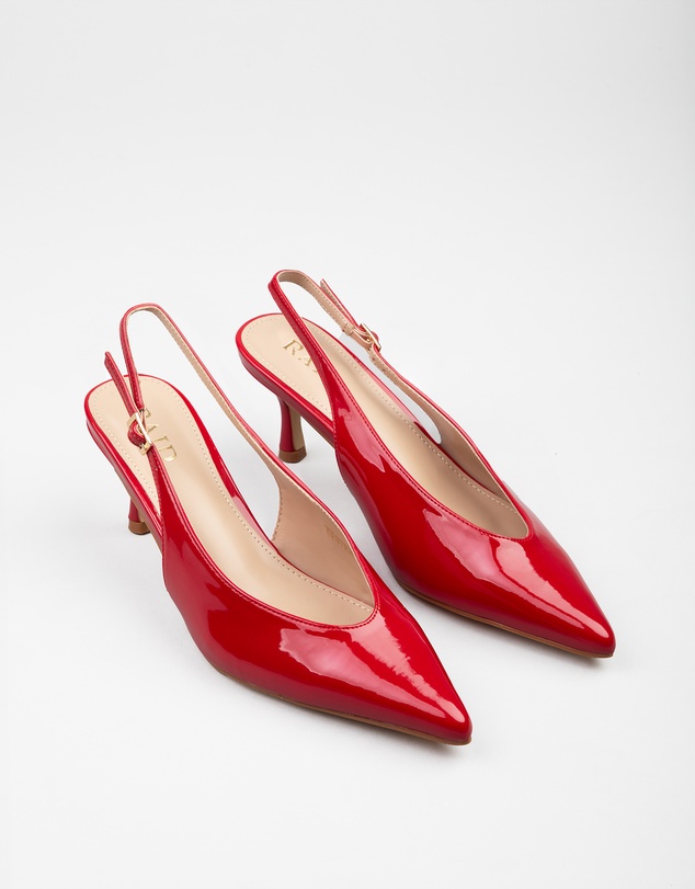 RAID - Tristen slingback kitten heeled shoes in Red