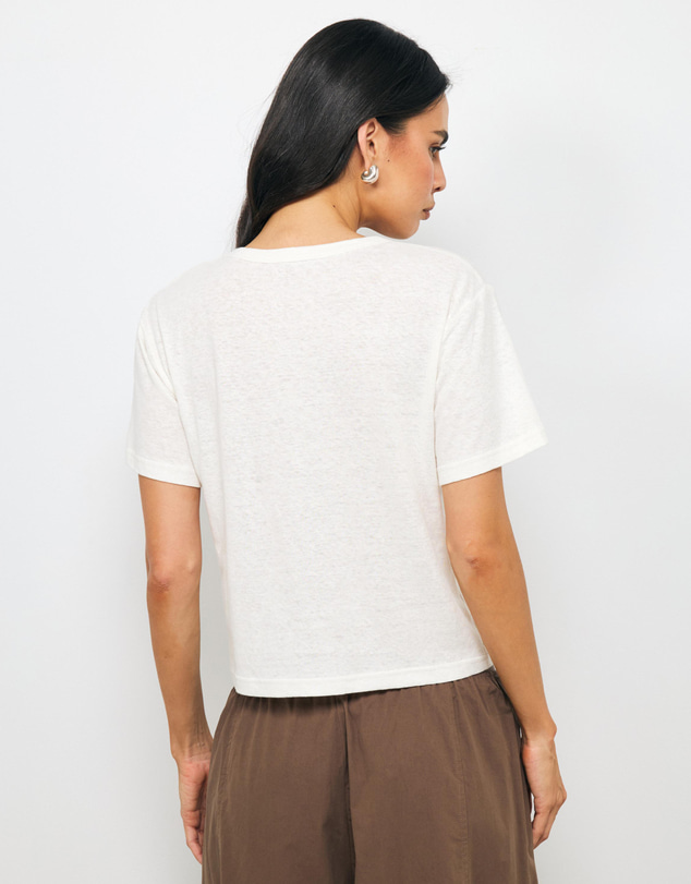 AERE - Linen Blend V-Neck T-Shirt