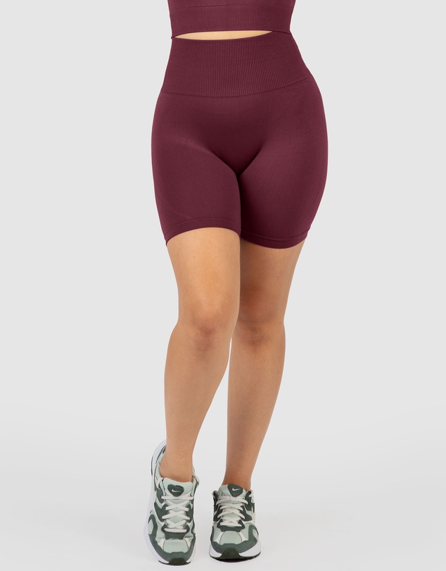 B Free Intimate Apparel - Double Racer Padded Sports Bra & High Waist Midi Biker Shorts Set