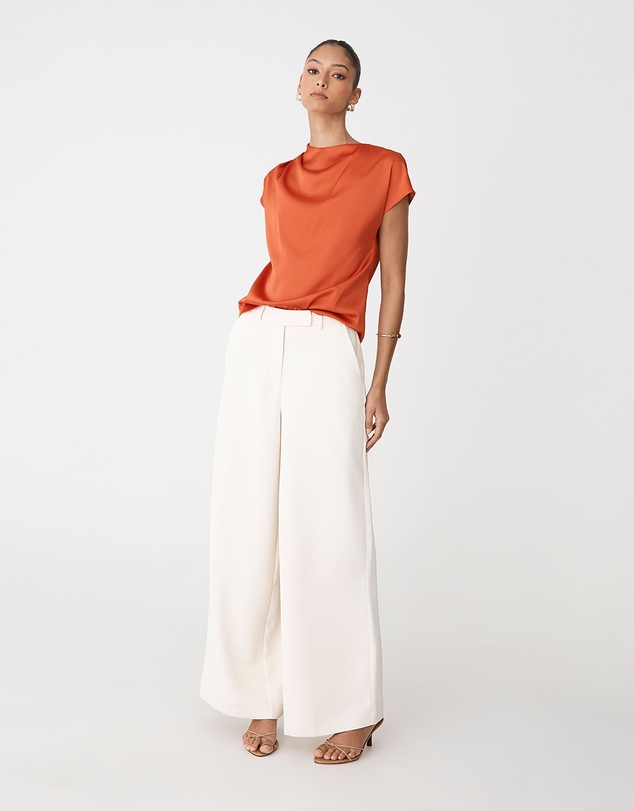Forcast - Zafina Pleated Draped Top