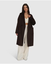 Belle & Bloom - Publisher Double-Breasted Wool Blend Coat