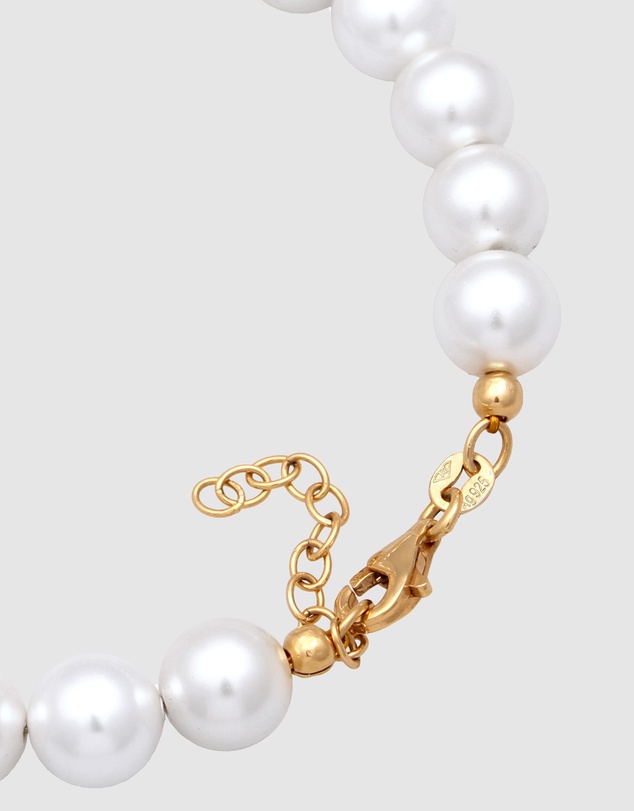 Elli Jewelry - Bracelet with Pearls Ball Synthetic Pearl 925 Sterling Silver Gold-plated
