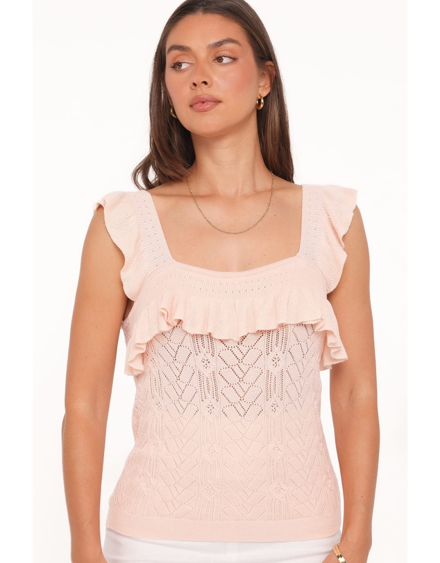Petal & Pup - Felicia Lace Pointelle Top - Pale Pink