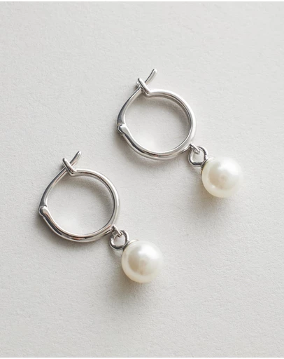 Moira Hughes - The White Label - Petite Pearl Hoops