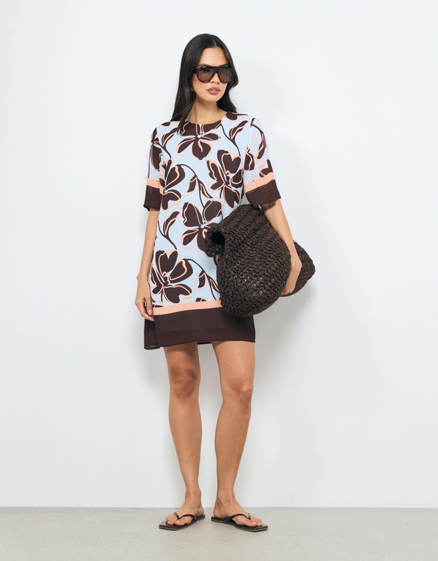 AERE - Nori Short Sleeve Viscose Mini Dress