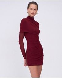 Suboo - Christy Mesh Draped Long Sleeve Mini