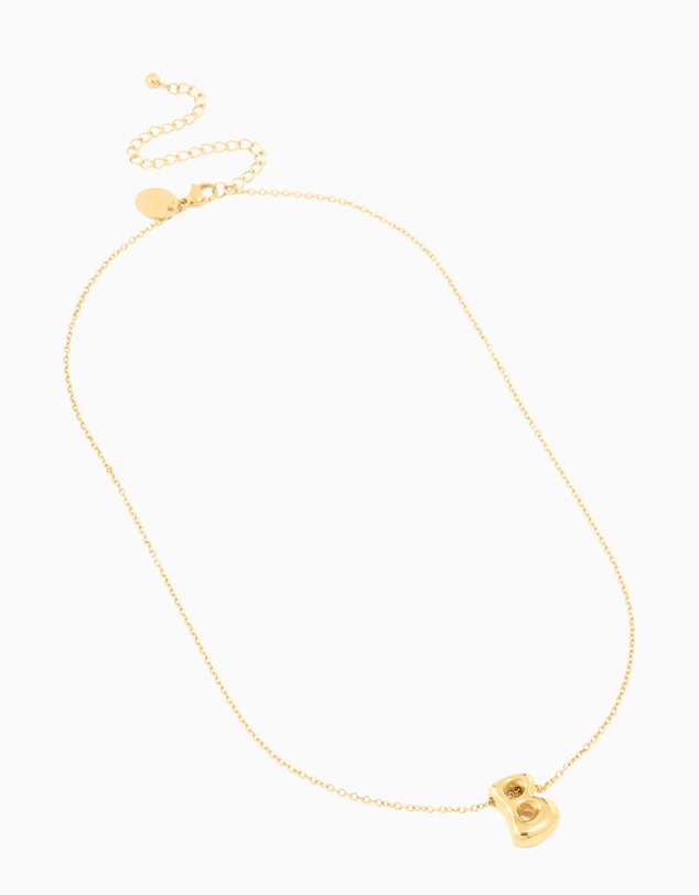Lovisa - Waterproof Gold Plated Stainless Steel Large Bubble Letter B Necklace