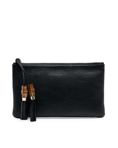 Pre-Loved by Azura Reborn - Pre-Loved Calfskin Bamboo Clutch