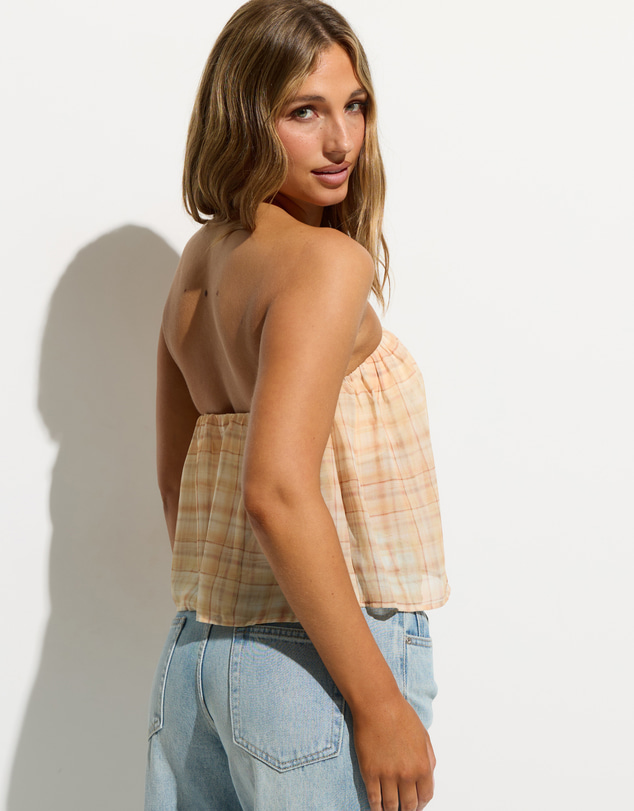 Dazie - Marnie Strapless Sheer Organza Top