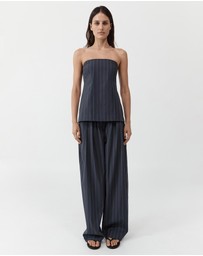 St. Agni - Stripe Relaxed Pleat Pants