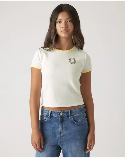 Decjuba Kids - Cropped Ringer Tee - Teens