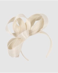 Fillies Collection - Cream Abaca Loops Racing Fascinator