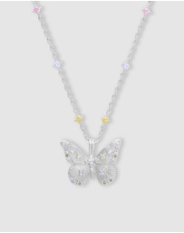 Wanderlust + Co - Butterfly Rainbow & Silver Necklace