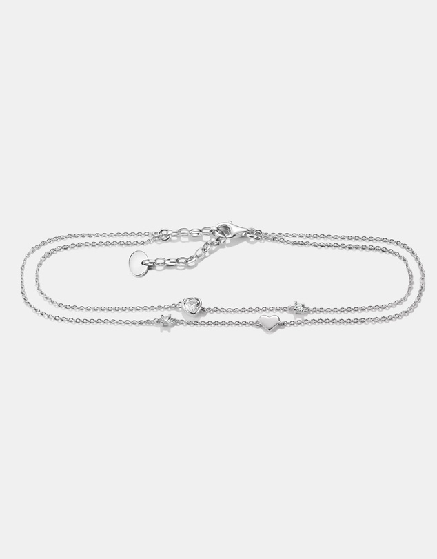 THOMAS SABO - THOMAS SABO Anklet hearts with zirconia