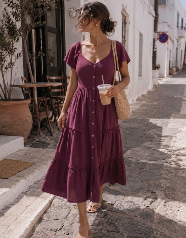 Esther & Co - Celie Dress - Bordeaux