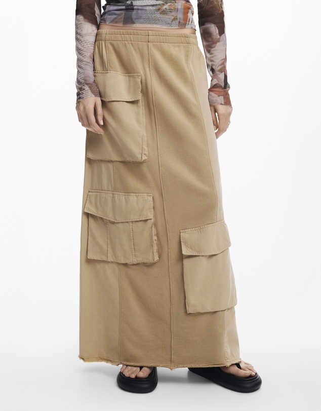 Desigual - Long cargo knit skirt