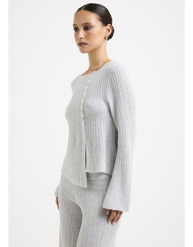Subtitled - Ireland Off Shoulder Ribbed Long Sleeve Top