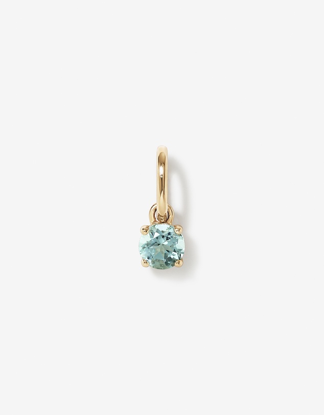 Michael Hill - Round Blue Aquamarine Birthstone Pendant in 10kt Yellow Gold