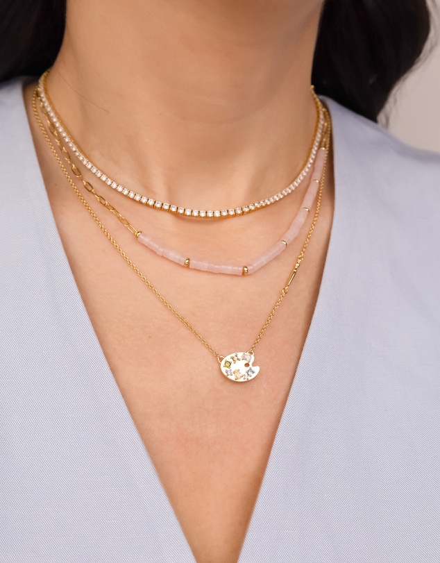 Wanderlust + Co - Art Palette Gold Necklace