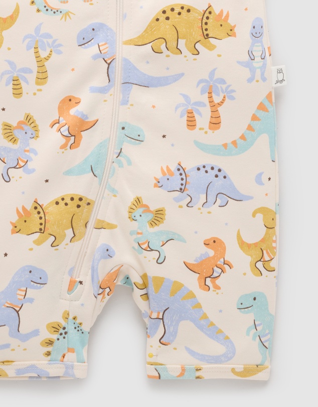Purebaby - Short Sleeve Zip Growsuit-Kids-Babies