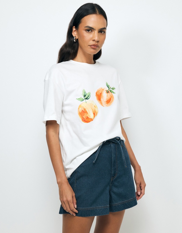 AERE - Peach Print Relaxed T-Shirt