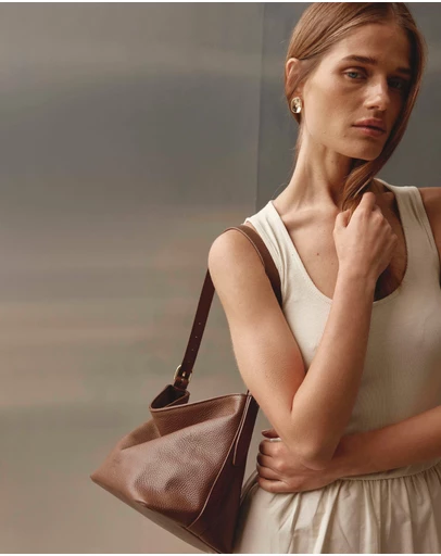 VESTIRSI - Eden Mocha Leather Shoulder Bag