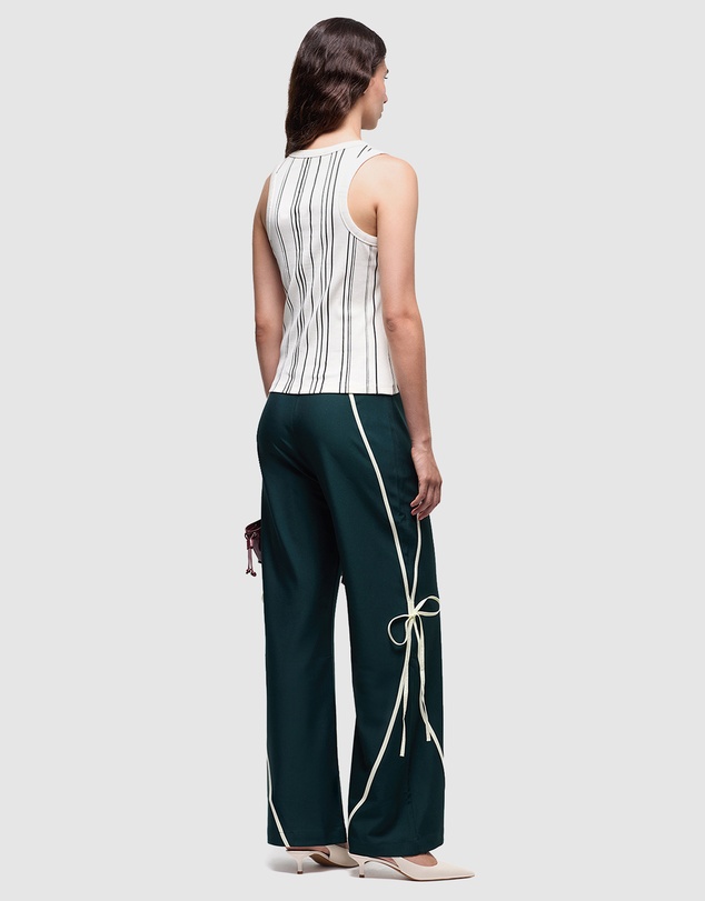 Laagam - Striped Embroidered Logo Top