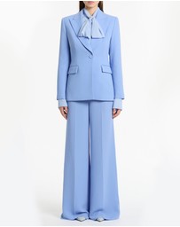 Carla Zampatti - Cornflower Crepe Long Line Jacket